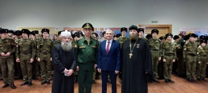Священнослужитель Спасского благочиния поздравил учащихся кадетской школы-интерната им. П. А. Карпова города Болгара с принятием присяги
