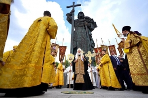 Слово Святейшего Патриарха Кирилла после молебна у памятника князю равноапостольному князю Владимиру в праздник Крещения Руси